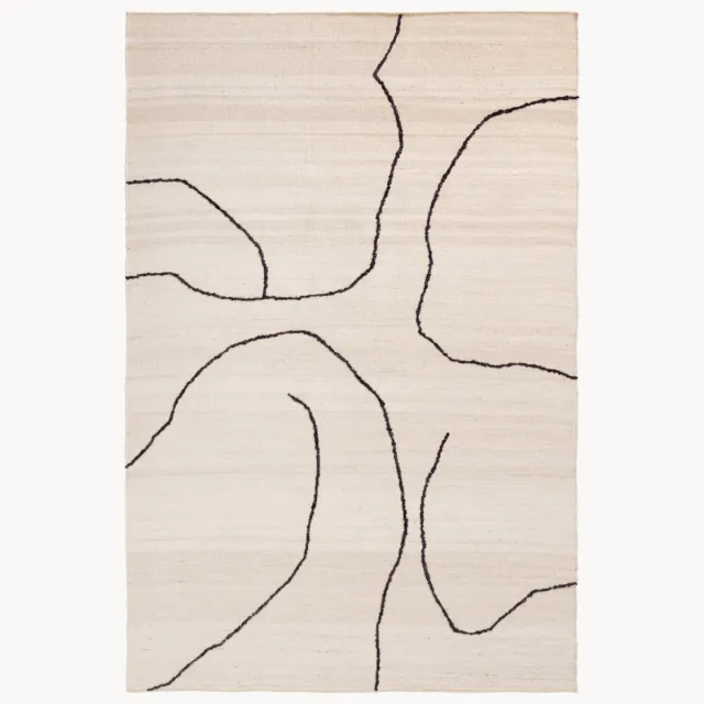 Ferm Living Handgeweven juten vloerkleed Gesso Wit
