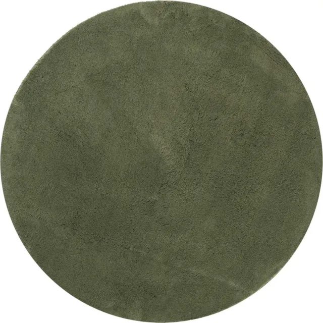 vidaXL Rug - HUARTE - Green - Ø - 200 - cm - 100% - Polyester - Plat bosgroen