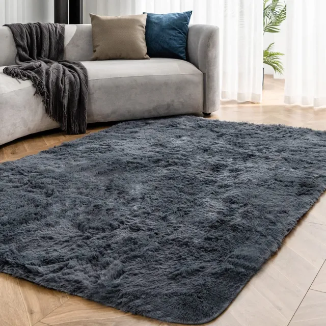 Ibenzoa Groot, Superzacht Grijs Shaggy Tapijt – 120 x 180 cm – Perfect voor Woonkamer en Slaapkamer