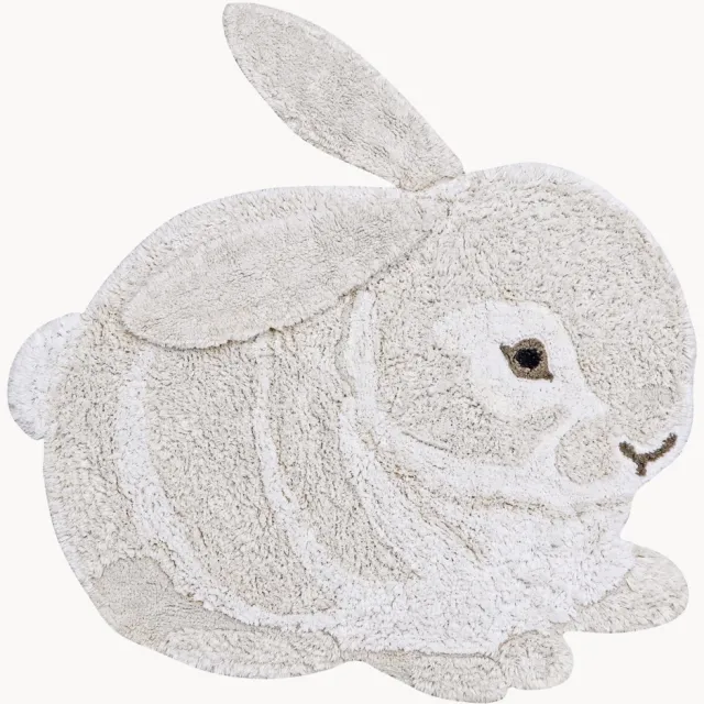 Lorena Canals Handgeweven kindervloerkleed Bunny, wasbaar Beige