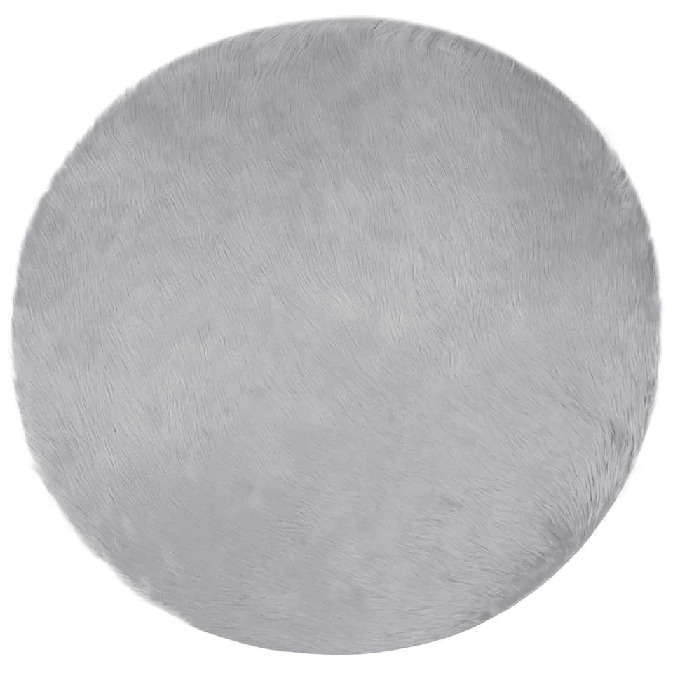 vidaXL Tapijt van imitatie TAFALLA Grijs Ø 80 cm Polyester