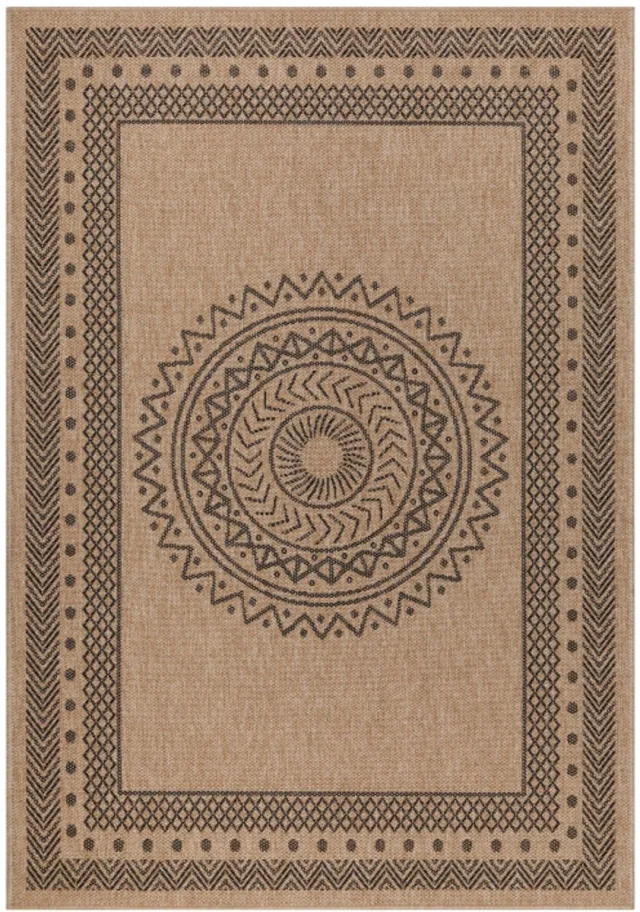 Ayyildiz Buitenkleed, vintage design, zwart, geschikt voor terras, balkon of keuken, polypropyleen achterkant, afmeting: 120 cm x 170 cm