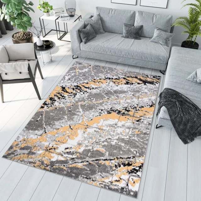 Tapiso Maya Vloerkleed Grijs Geel Woonkamer Abstract Tapijt Maat- 200x300 Grijs Geel 2