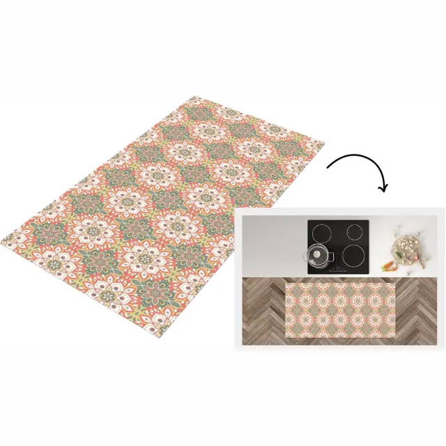 KitchenYeah Keukenloper 120x60 cm - Keukenmat vinyl Bloemen - Mandala - Vintage - Patronen - Keukenmatten loper - Keuken vloerkleed tapijt