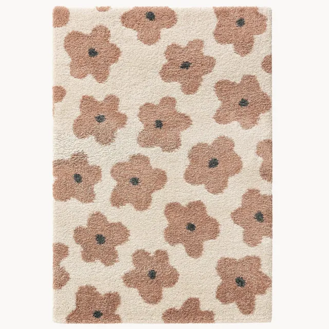 benuta Kindervloerkleed Gobi met bloemmotief Bruin