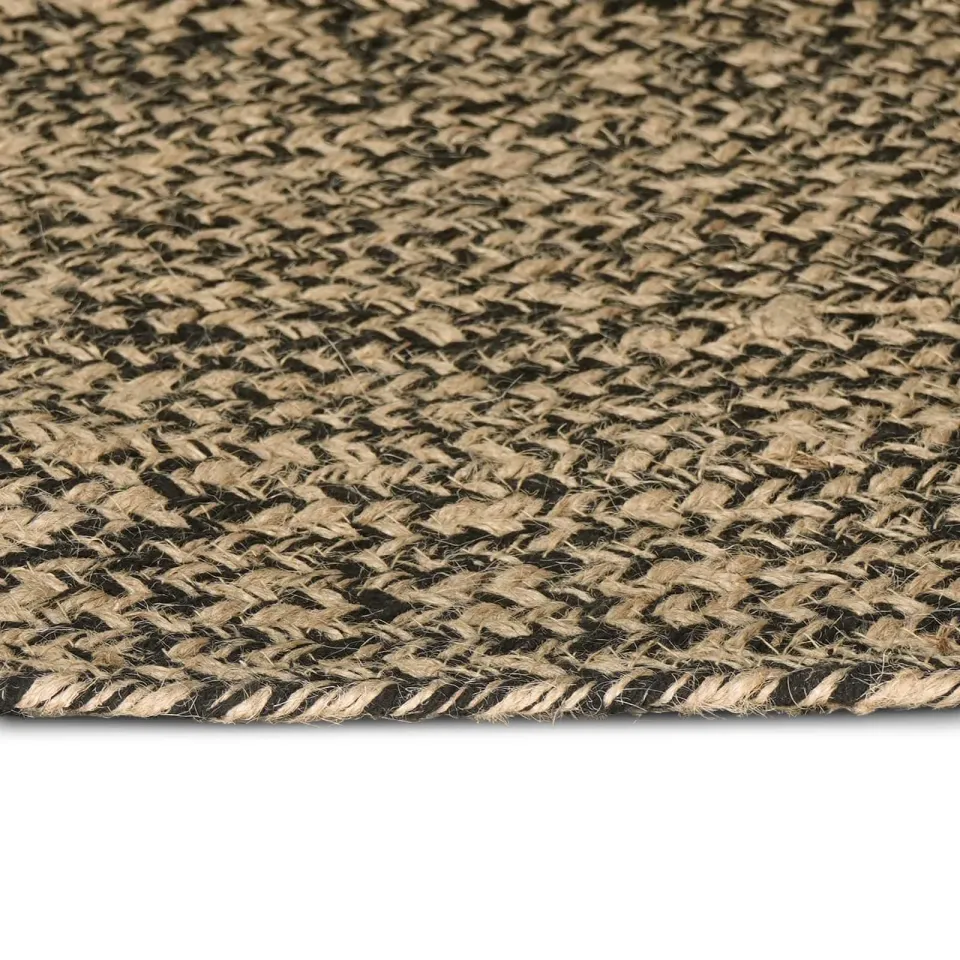 vidaXL Gebied Tapijt Naturel en Zwart 80 x 150 cm Jute, foto 3