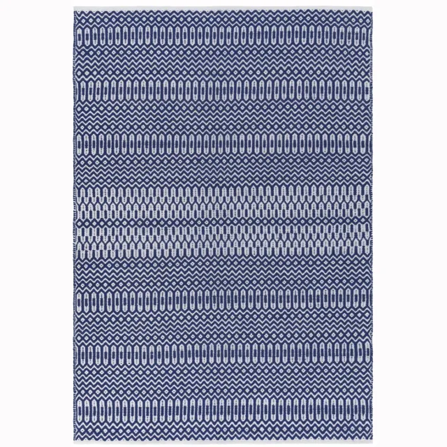 Eazy Living Easy Living - Easy Living Halsey Blue Vloerkleed - 200x290 - Rechthoek - Buiten,Laagpolig Tapijt - Modern - Blauw, Wit