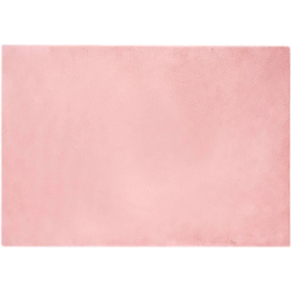 vidaXL Antislip vloerkleed van imitatie konijnenbont OLITE Roze