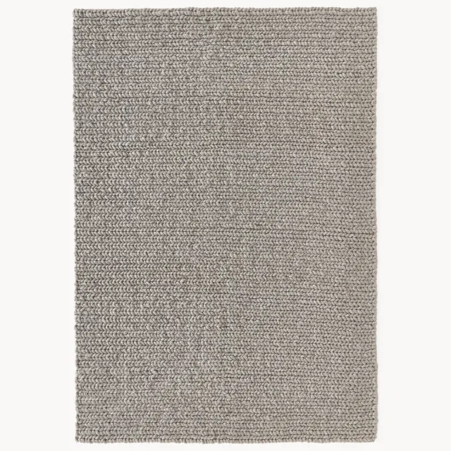 Westwing Collection Wollen vloerkleed Bruna met gevlochten structuur Taupe