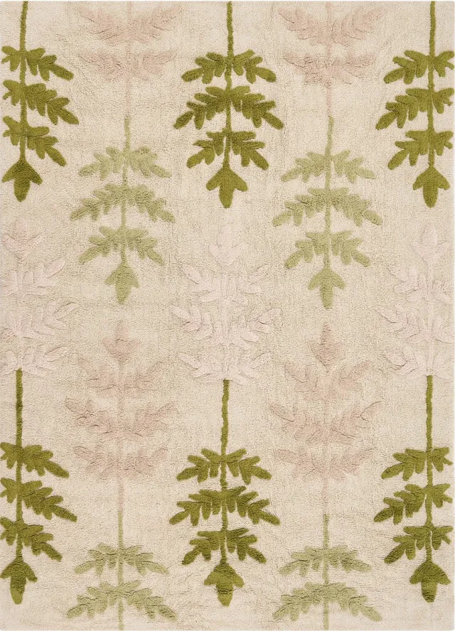 Beliani DARMA - Kindervloerkleed - Beige/Groen - Katoen