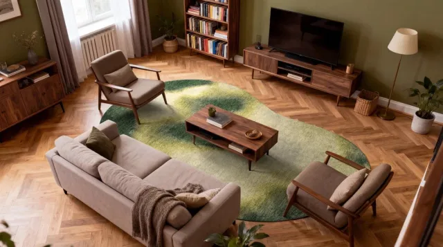 Louis de Poortere Wasbaar Binnen & Buiten Vloerkleed - Louis De Poortere Aquarelle Leaf - Laagpolig Tapijt - Gerecycled PET - Made in Belgium - Circulair Groen