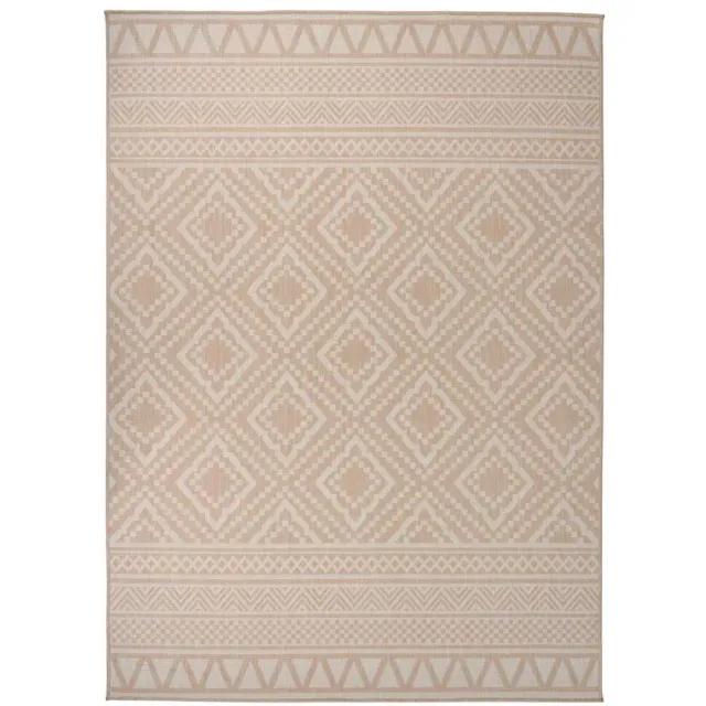 vidaXL Buitenkleed met patroon platgeweven 200x280 cm bruin
