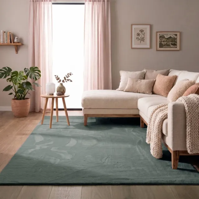 NATURL. Zacht laagpolig vloerkleed - Cozy Groen - 130x200cm