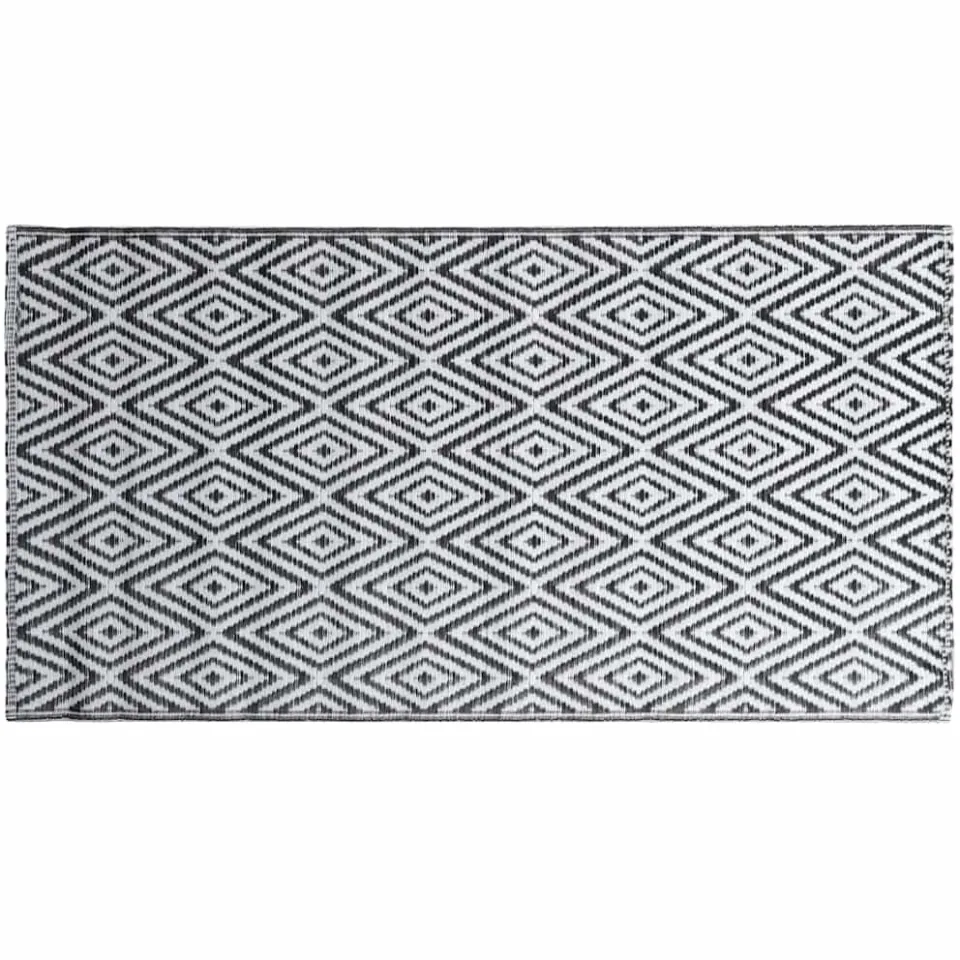 vidaXL Buitenkleed ARAKIL 120x180 cm PP wit en zwart