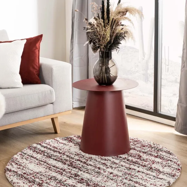 Boho&me Rond berber vloerkleed - Artisan Essa grijs/rood 120