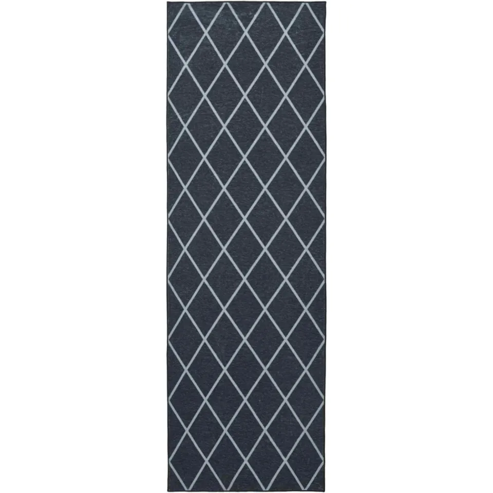 vidaXL Vloerkleedloper ORIZ 1150 gsm Zwart gaaspatroon