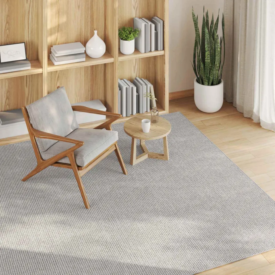 vidaXL Binnen kleed LUGO Crème en Grijs 120 x 120 cm Polyester, foto 3