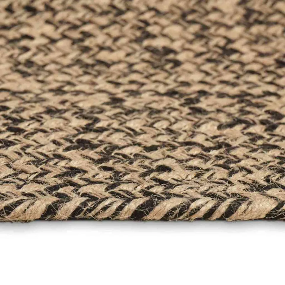 vidaXL Gebied Tapijt Naturel en Zwart 160 x 230 cm Jute, foto 4