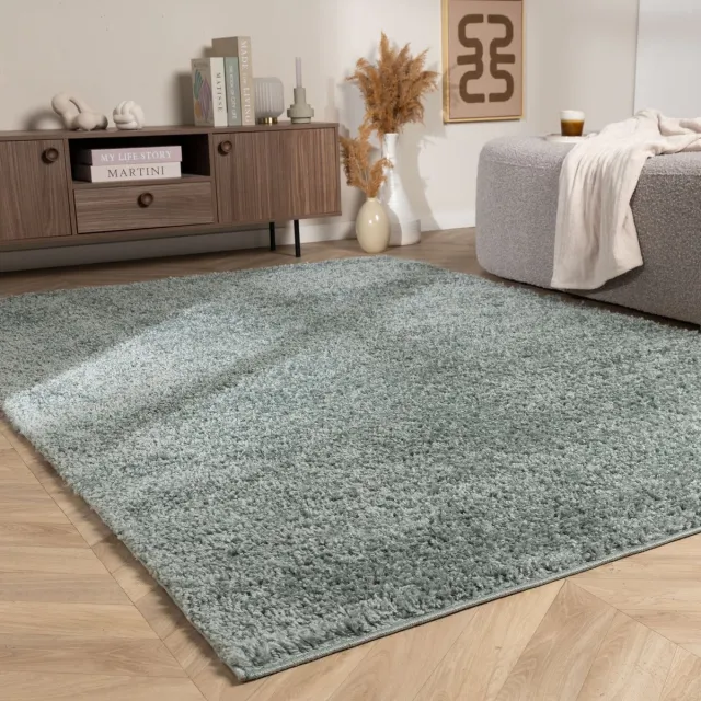 NATURL. Hoogpolig vloerkleed - Wish Blauw/Groen - 230x330cm Turquoise