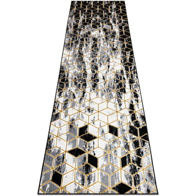 RUGSX Kleden Rugsx Tapijt GLOSS modern 409A 82 Kubus, stijlvol, 70x250 cm Zwart