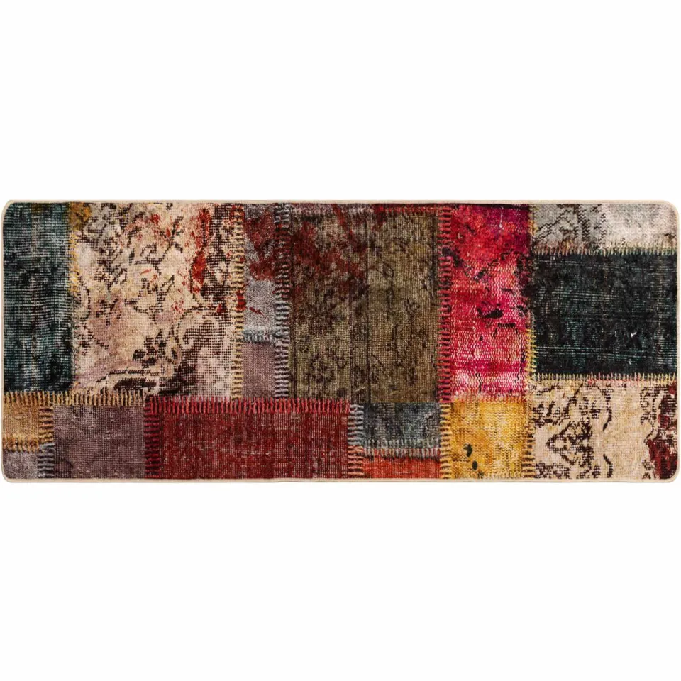 vidaXL Vloerkleedloper MARSA Meerkleurig 50 x 100 cm Polyester en PVC