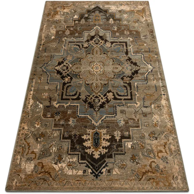 RUGSX Kleden Rugsx Wollen tapijt OMEGA ABBAS Vintage, rozet cognac 200x300 cm Beige