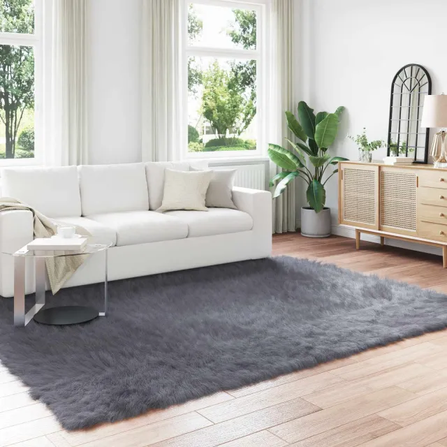 vidaXL Tapijt van imitatie TAFALLA Antracietkleurig 200 x 280 cm, foto 2