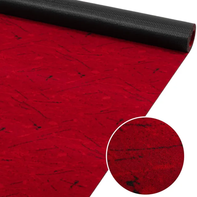 ANRO Keukenloper Rahma Rood 400x100cm – Tapijtloper Wasbaar Antislip Gangloper Hal Laagpolig
