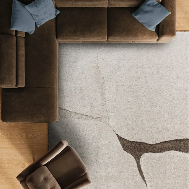 Tapis Home Tapison Home Kyoto 014.0077.6292 Vloerkleed - 160 x 230 cm - Wit - Rechthoekig - Polyester - Eetkamer, Woonkamer, Slaapkamer - Abstract - Modern, Scandinavisch