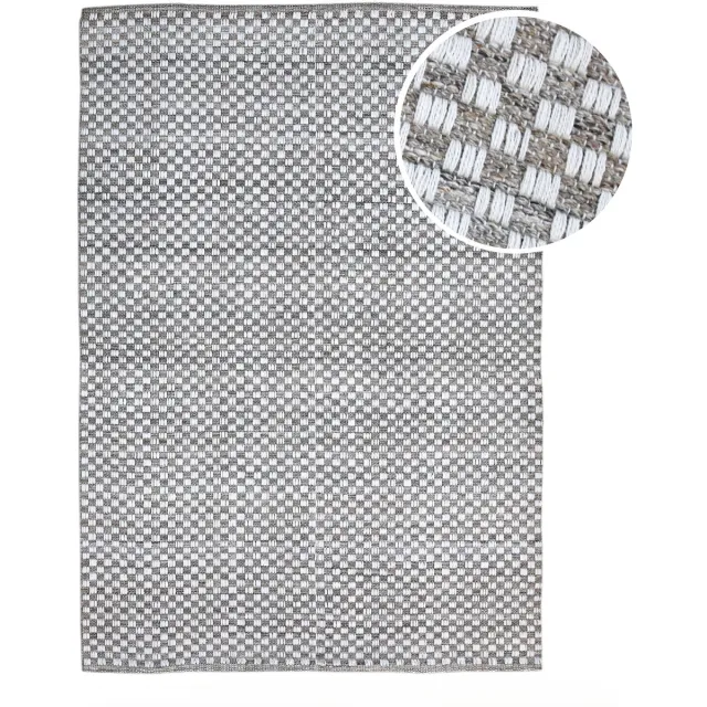 Axi Cyprus Buitenkleed – Rechthoekig – 160 x 230 cm – Bruin – Geometrisch patroon - Buitenkleed – Buitentapijt – Weer- en UV-bestendig – Plat geweven – Tuintapijt – Voor binnen en buiten - Handgeweven