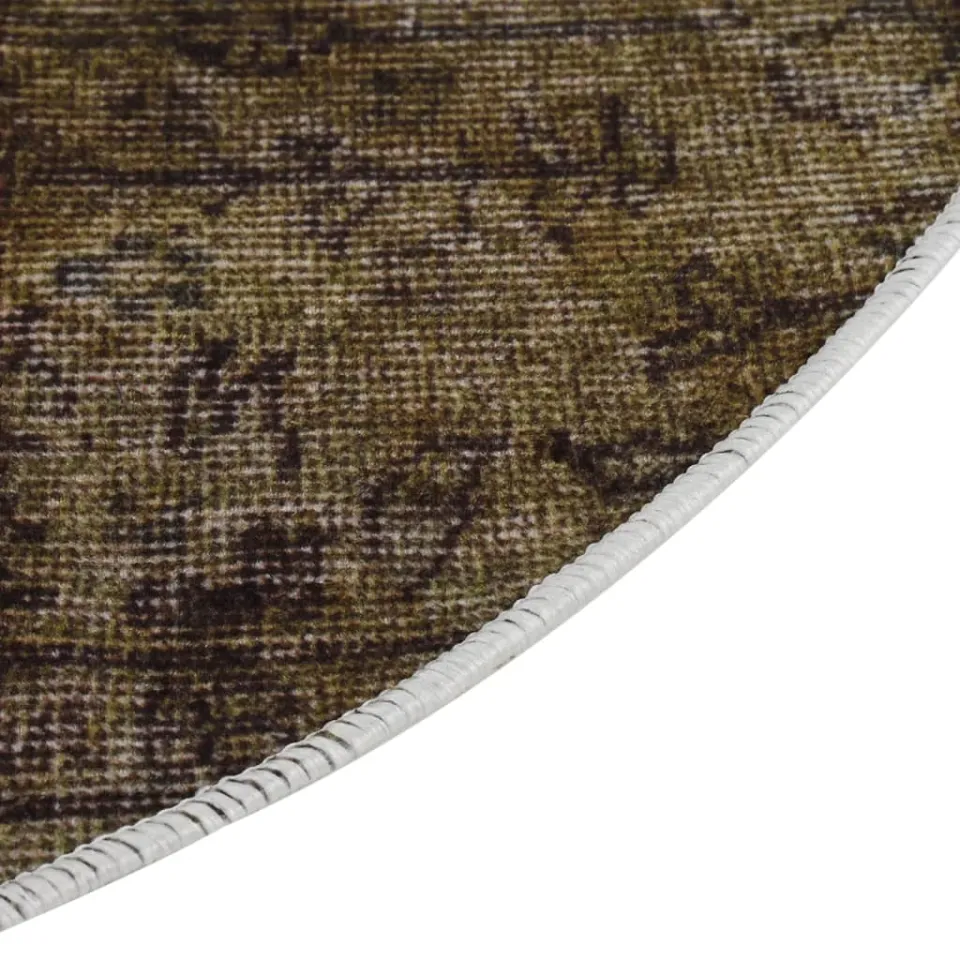 vidaXL Vloerkleed wasbaar anti-slip Ø 200 cm meerkleurig, foto 4