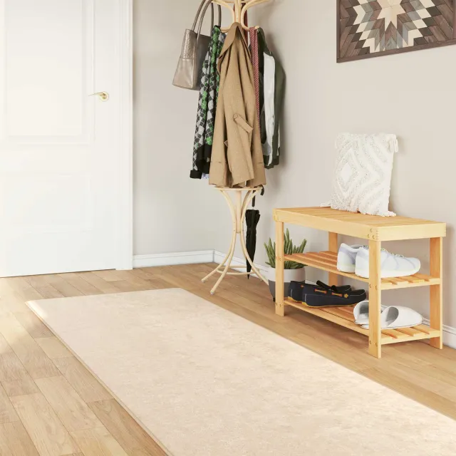 vidaXL Vloerkleedloper MARSA Crèmekleurig 80 x 300 cm Polyester en PVC, foto 2