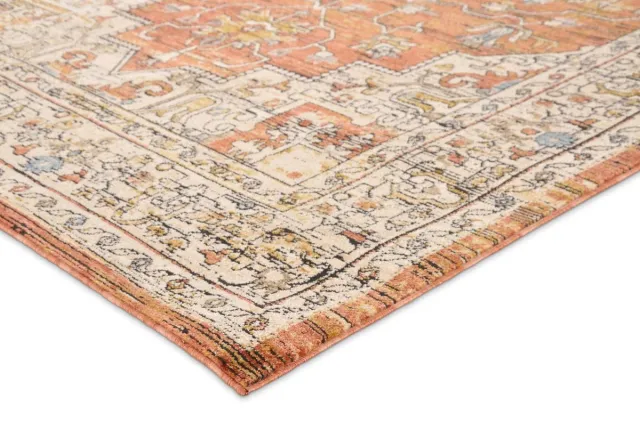 Vercai Rugs Troye Collectie - Laagpolig Vloerkleed - Meerkleurig Tapijt voor Woonkamer - Polyester - Terra - 160x230 cm