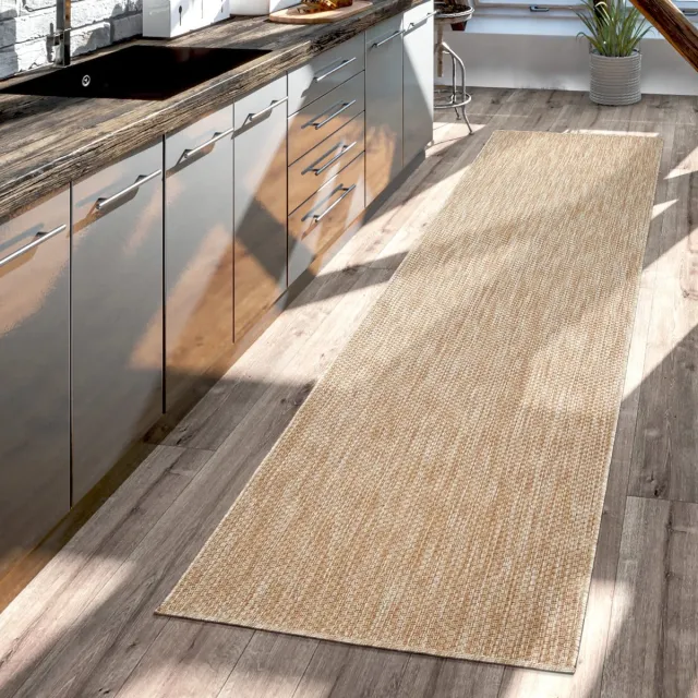 TT Home Tapijt Buiten Woonkamer Eetkamer Balkon Weerbestendig 60 x 100 cm Rechthoek antraciet beige