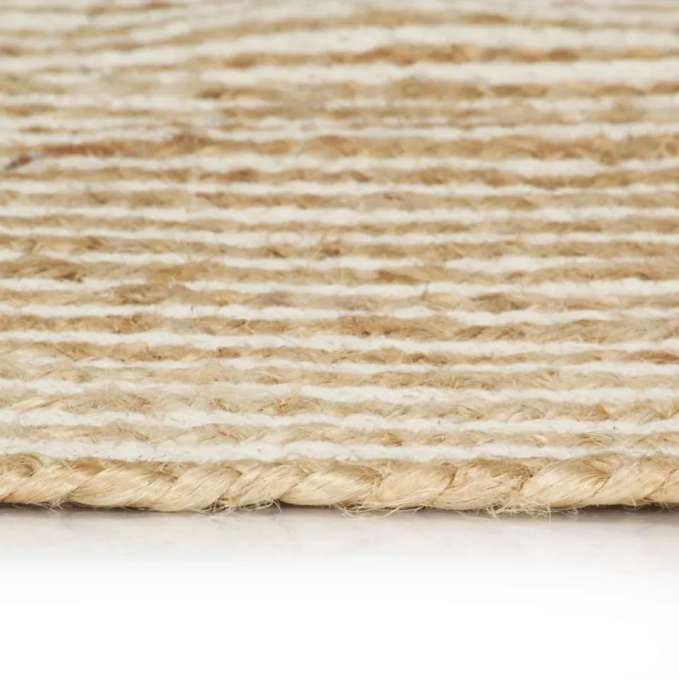 vidaXL Vloerkleed handgemaakt met spiraal ontwerp 120 cm jute wit, foto 3