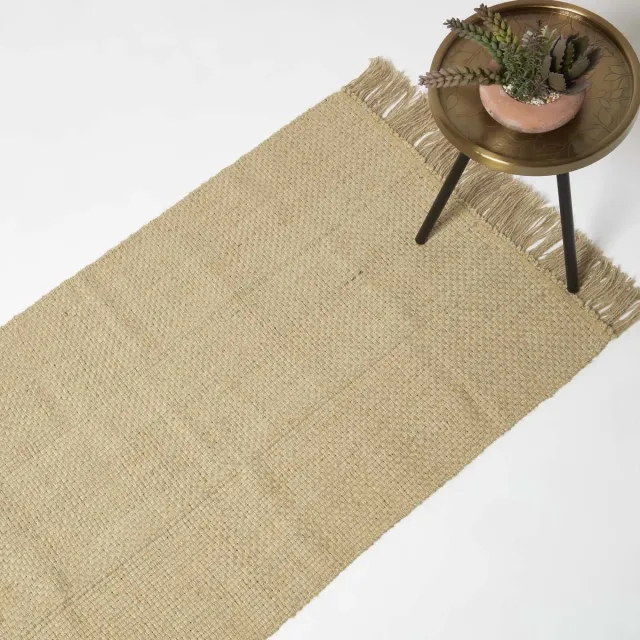 Homescapes Zaphyr Jute Vloerkleed 70 x 120 cm - Natuurlijk vloerkleed gemaakt van 100% jute