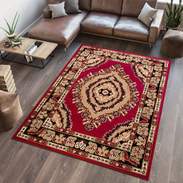 Tapiso Atlas PP Vloerkleed Rood Woonkamer Tapijt Maat- 220x300 Rood 10