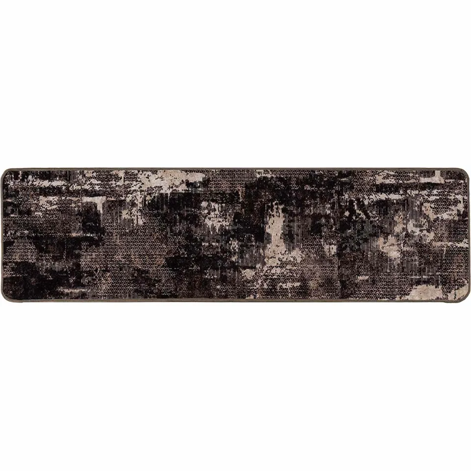 vidaXL Vloerkleedloper MARSA Zwart en Wit 50 x 200 cm Polyester en PVC