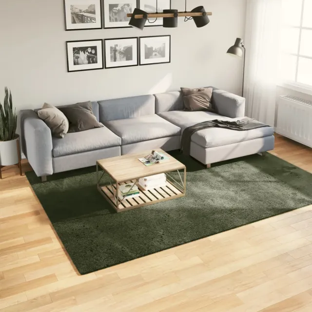 vidaXL Rug HUARTE Green 200 x 280 cm 100% Polyester Plat, foto 2
