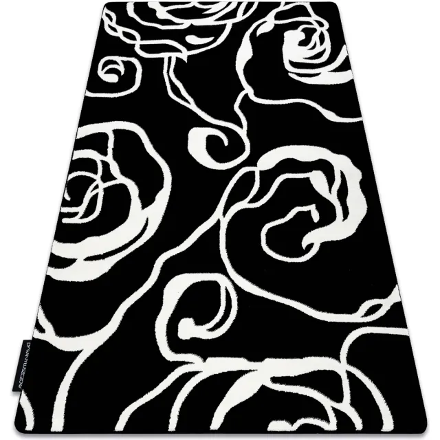 RUGSX Kleden Rugsx Tapijt HAMPTON Rosa roos, bloemen zwart