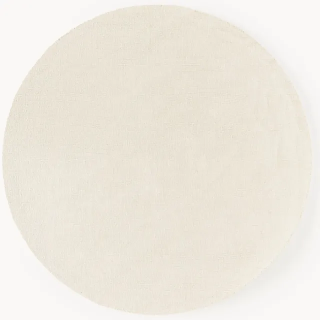 Westwing Collection Rond katoenen vloerkleed Lora, handgeweven Wit