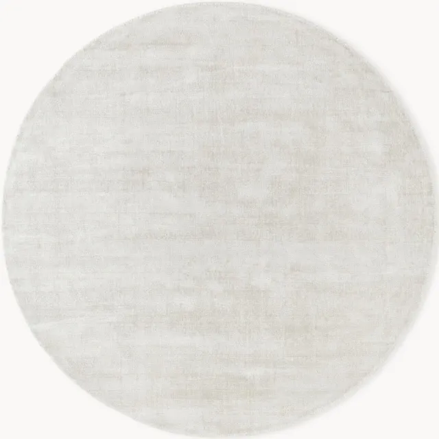 Westwing Collection Rond viscose vloerkleed Jane, handgeweven Wit