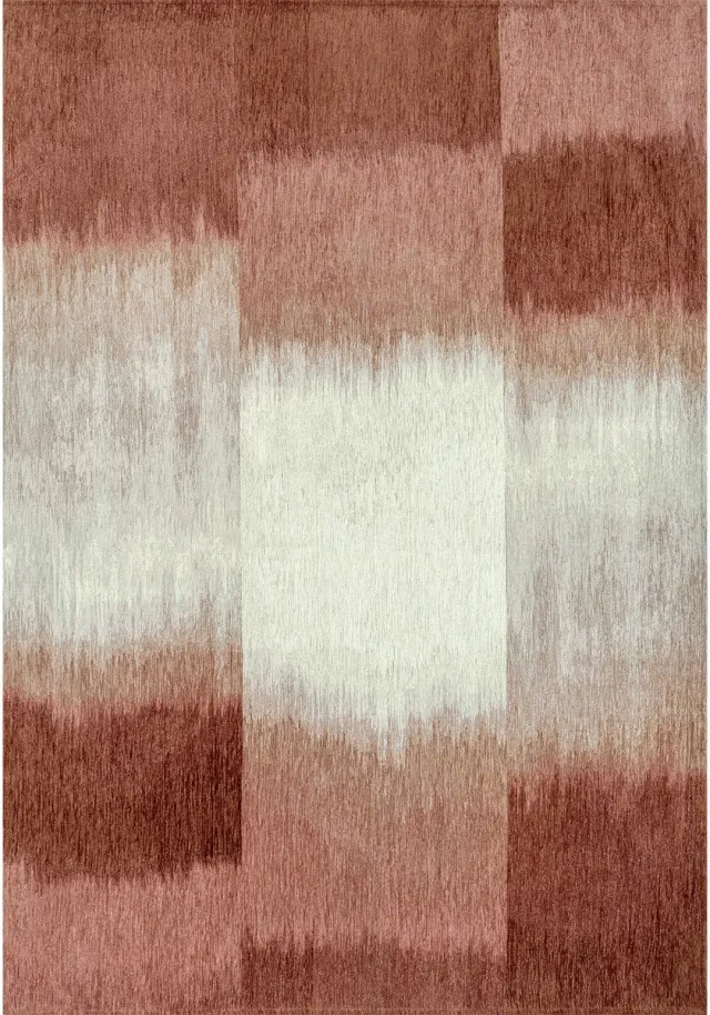 Louis de Poortere Wasbaar Binnen & Buiten Vloerkleed - 240 x 240 cm - Louis De Poortere Sendai Rosebud - Laagpolig Tapijt - Gerecycled PET - Made in Belgium - Circulair Rood