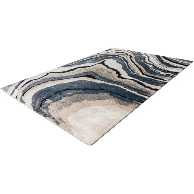 Padiro design laagpolig vloerkleed - lichtbeige - modern abstract ontwerp - voor vloerverwarming - van polypropyleen, polyester en jute