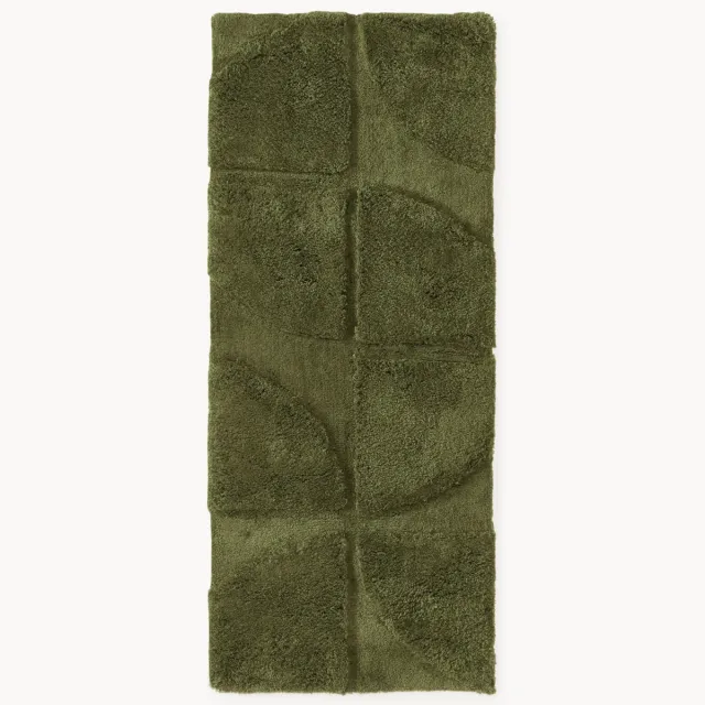 Westwing Collection Pluizige hoog-laag loper Jade Groen