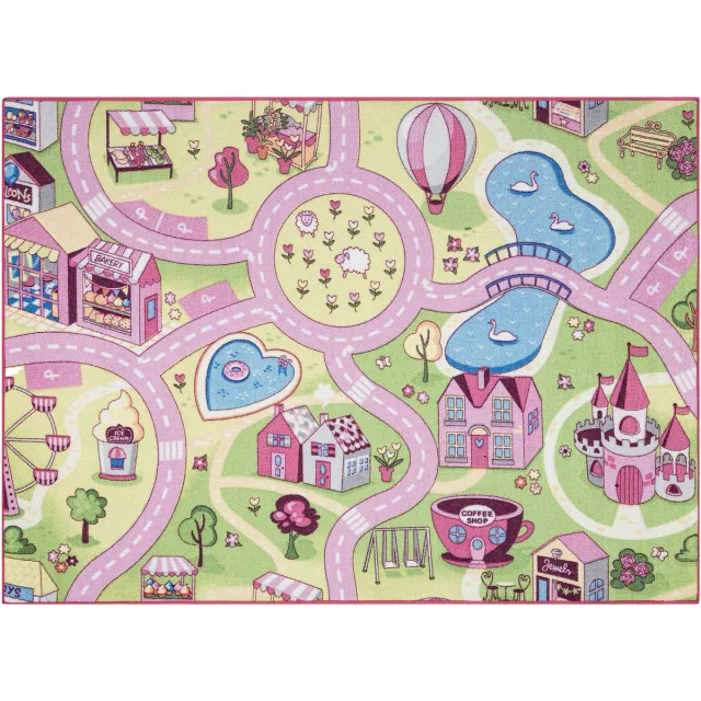 RUGSX Kleden Rugsx REBEL ROADS TAPIJT Sweet town 26 Snoepgoed, 95x133 cm Roze