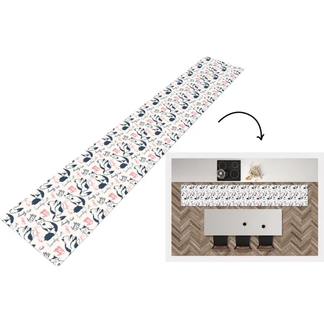KitchenYeah Keukenloper - Keukenmat - Patronen - Kat - Quote - Keuken vloerkleed Multicolor
