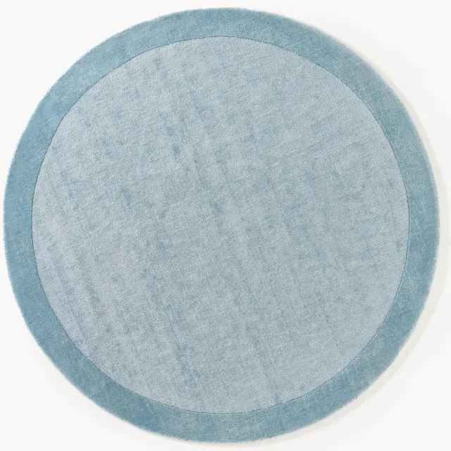 Westwing Collection Rond laagpolig vloerkleed Kari Blauw