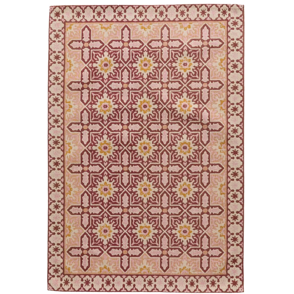 NOUS Living Rosalia vloerkleed roze roze/burgundy/oker/beige
