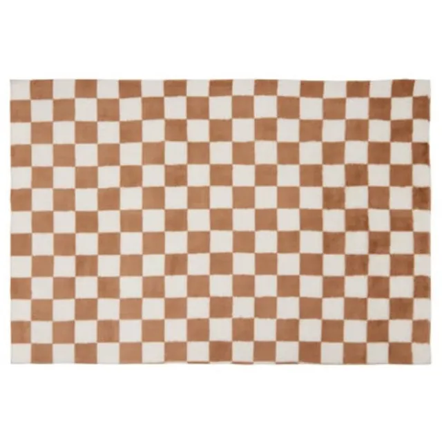 Atmosphera Kids Couka Vloerkleed Geruit - 100x150cm - Bruin/Wit